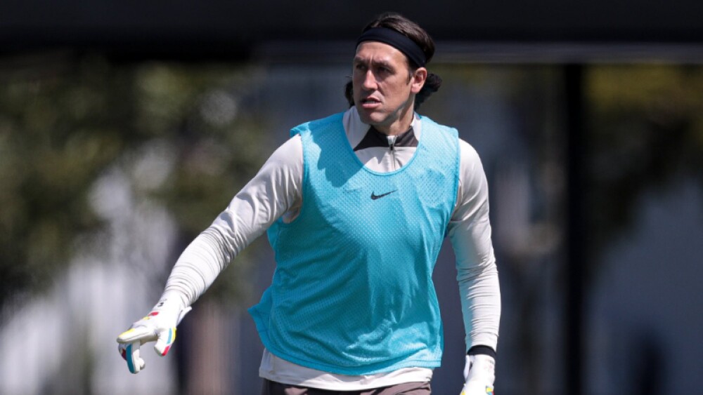 Cássio, goleiro do Corinthians, durante treinamento
