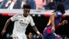 Vini Jr., do Real Madrid, em jogo contra o Barcelona