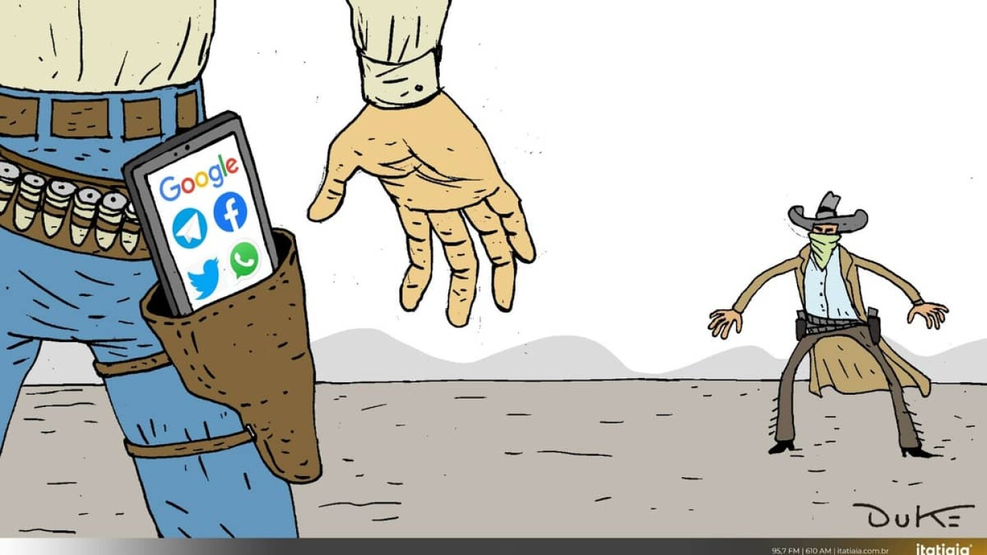 Charge do Duke: redes sociais são terra de ninguém? - Rádio Itatiaia