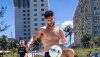 Racing realiza atividade na praia da Barra da Tijuca, no Rio de Janeiro, antes de voltar à Argentina