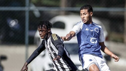 Lance do jogo entre Atlético e Cruzeiro na primeira fase do Campeonato Mineiro Sub-20 de 2025