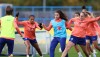 Seleção Brasileira Feminina durante treino em Manchester