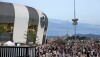 Torcida do Atlético na esplanada da Arena MRV, em Belo Horizonte