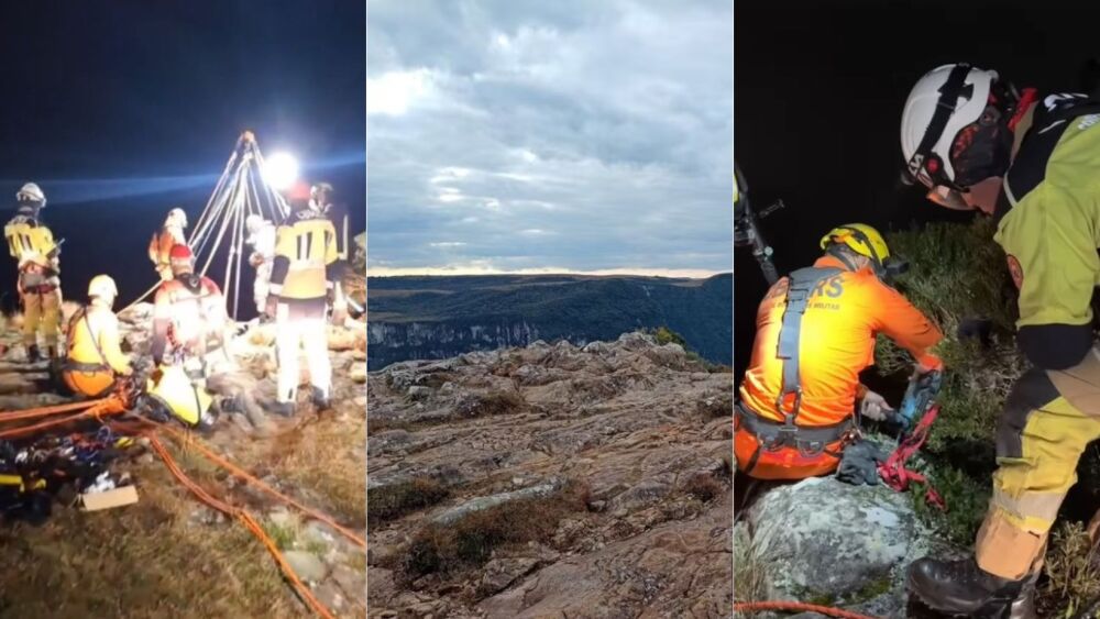 Corpo de Bombeiros mostra resgate de criança que morreu após cair em Cânion Fortaleza, no RS - Rádio Itatiaia