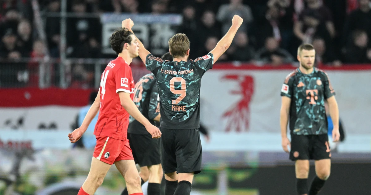 Kane marca fora de casa e ajuda Bayern a vencer o Freiburg no Campeonato Alemão