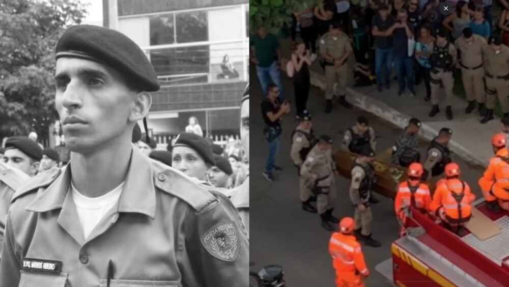 Sob honras militares, PM que morreu ao tentar salvar homem de pular de viaduto é sepultado