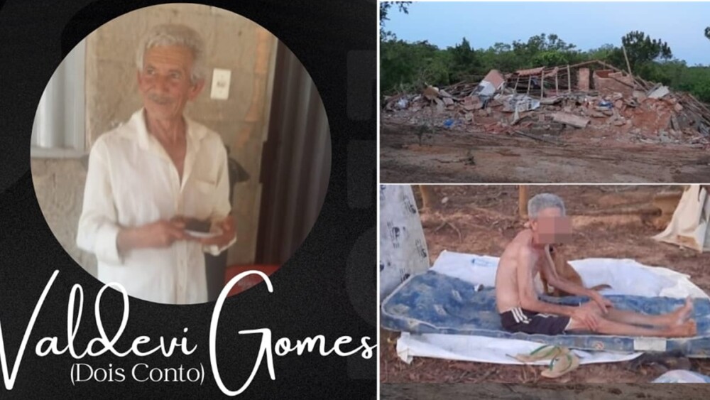 Foto mostra Valdevi Gomes, homem que teve a casa demolida por empresário em Curvelo (MG)