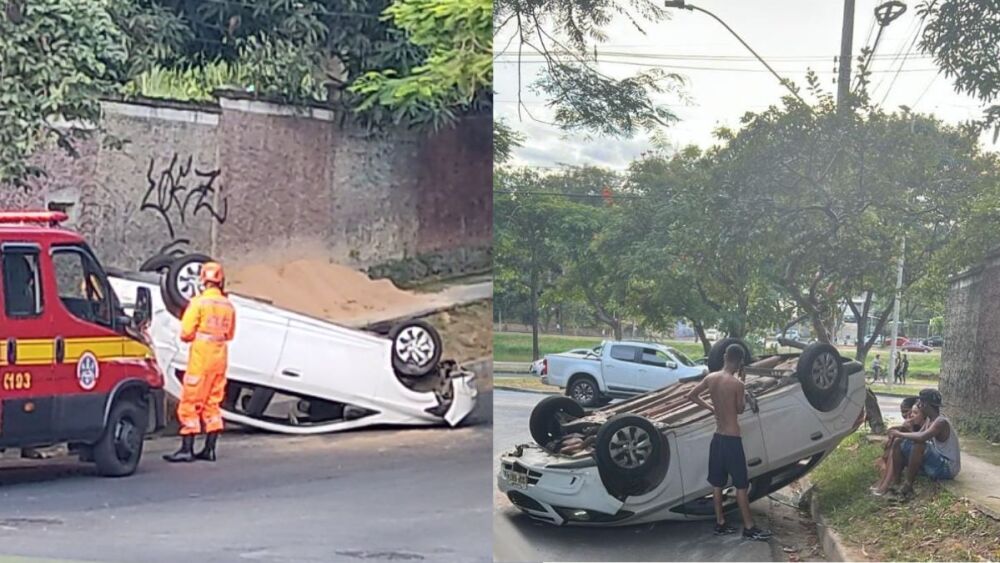 Motorista capota carro com cinco ocupantes na Pampulha, em BH
