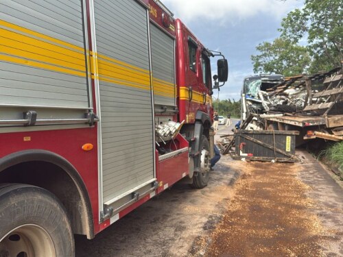 Acidente grave entre ônibus e carreta deixa mortos e feridos na BR-365, no Norte de Minas