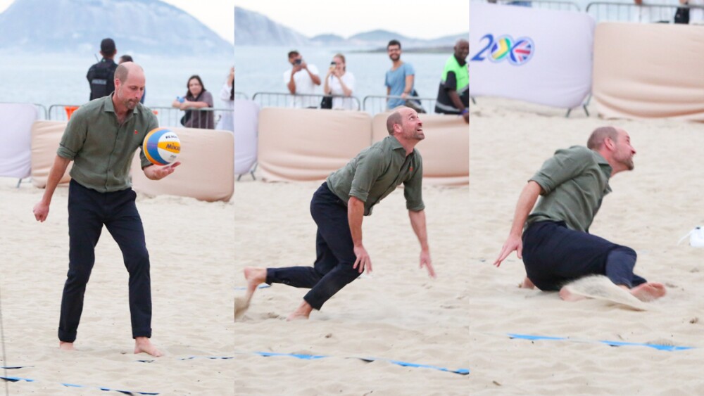 Príncipe William no Brasil: herdeiro ao trono britânico mostra habilidades no vôlei de praia