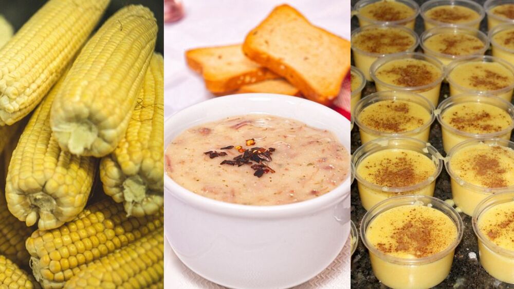Milho, caldo e mingau de milho