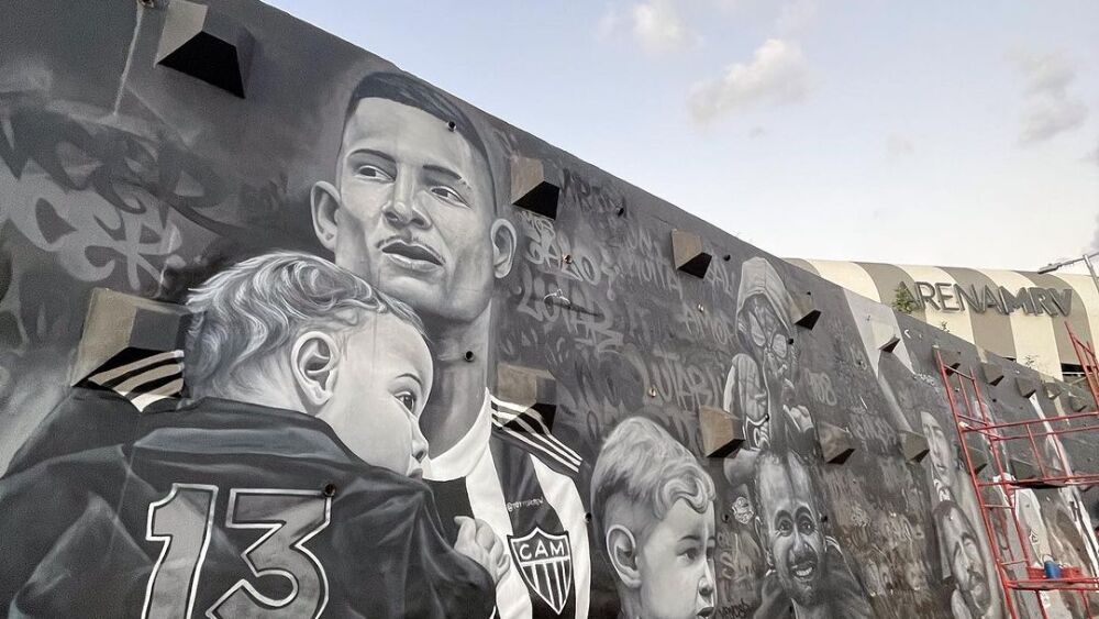 Guilherme Arana foi homenageado em mural no entorno da Arena MRV