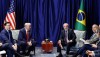 Presidentes Trump e Lula se reuniram neste domingo (26)