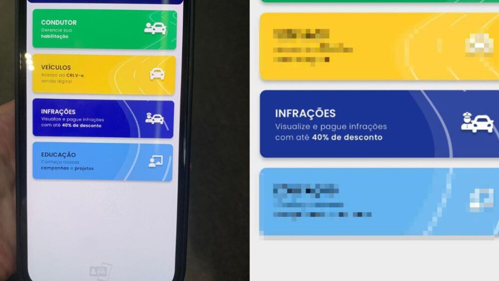 Captura de tela do aplicativo da Carteira Digital de Trânsito