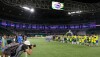 Mosaico da torcida do Palmeiras antes do jogo contra o Cruzeiro