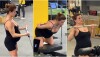 Grávida, Jade Barbosa treina em academia