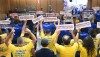 Servidores da Copasa lotaram uma audiência pública sobre a privatização da companhia nesta quarta-feira (22) na ALMG