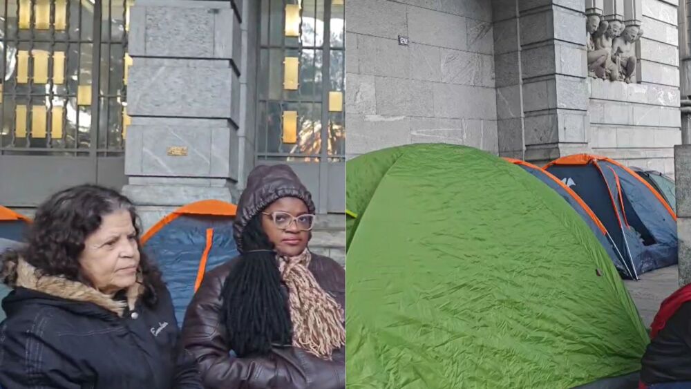 Apesar das baixas temperaturas registradas durante a noite, os manifestantes permaneceram firmes em seu propósito