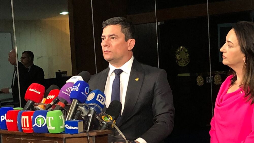 O senador Sérgio Moro (União-PR) fez um pronunciamento na noite desta terça-feira (9)