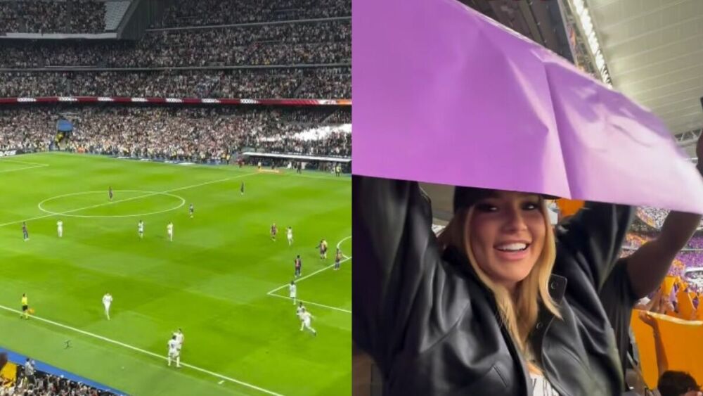 Virginia Fonseca assistiu a partida entre Real Madrid e Barcelona, na Espanha