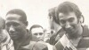 Djalma Santos e Zé Leite em homenagem pelo título paranaense de 1970 pelo Athletico-PR