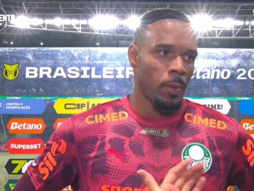 Carlos Miguel, goleiro do Palmeiras, após partida contra o Cruzeiro