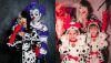Virginia com Vini Jr. e os filhos em festa de Halloween em Madri