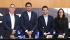 Philippe Gomes Jardim, segundo da esquerda para direita, novo presidente do Conselho Deliberativo do Grêmio